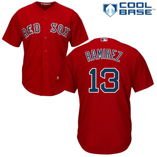 Red Sox #13 Hanley Ramirez Red Cool Base Stitched Youth MLB Jersey